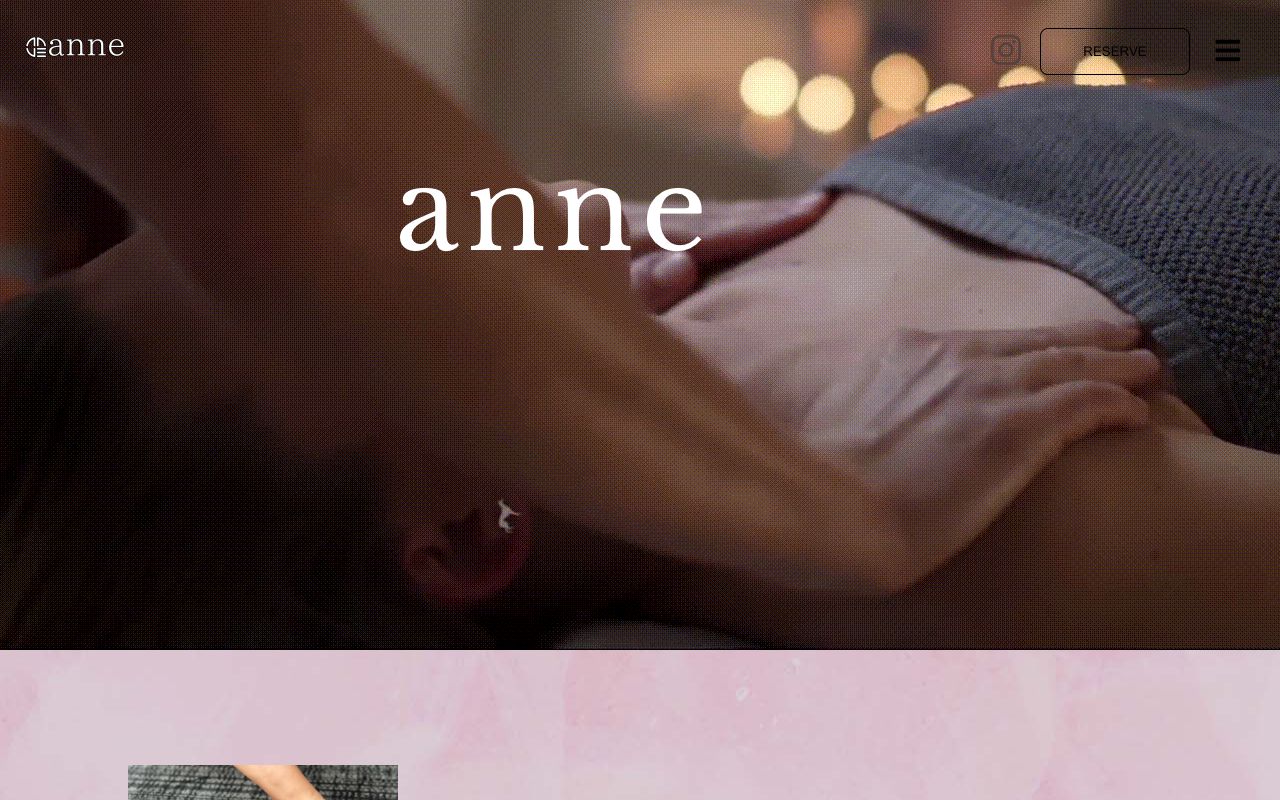 anne 梅田店 ～ ハンドセラピス ～ マッサージとテクノロジーの融合で自律神経を整える＆スクールの公式サイトの画面